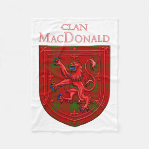 Couverture Polaire MacDonald de Sleat Tartan Scottish Plaid Lion Ramp