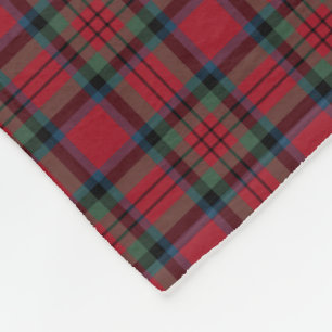 Couverture Polaire MacDuff Clan rouge, vert et bleu Tartan