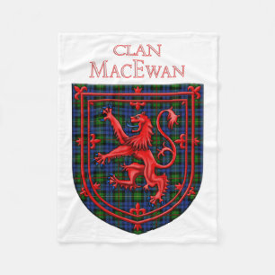 Couverture Polaire MacEwan Tartan Scottish Plaid Lion Rampant