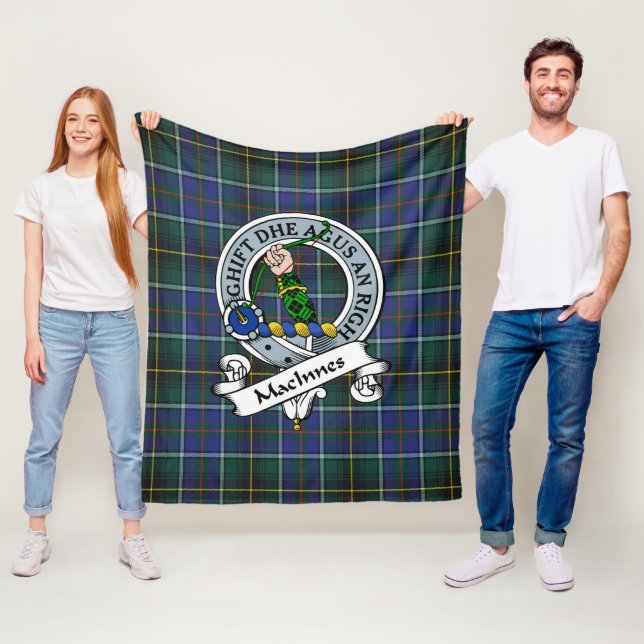 Couverture Polaire MacInnes Moderne Clan Badge Tartan Plaid (En situation)