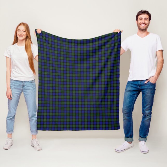 Couverture Polaire MacKay Green Scottish Clan Tartan Plaid (En situation)