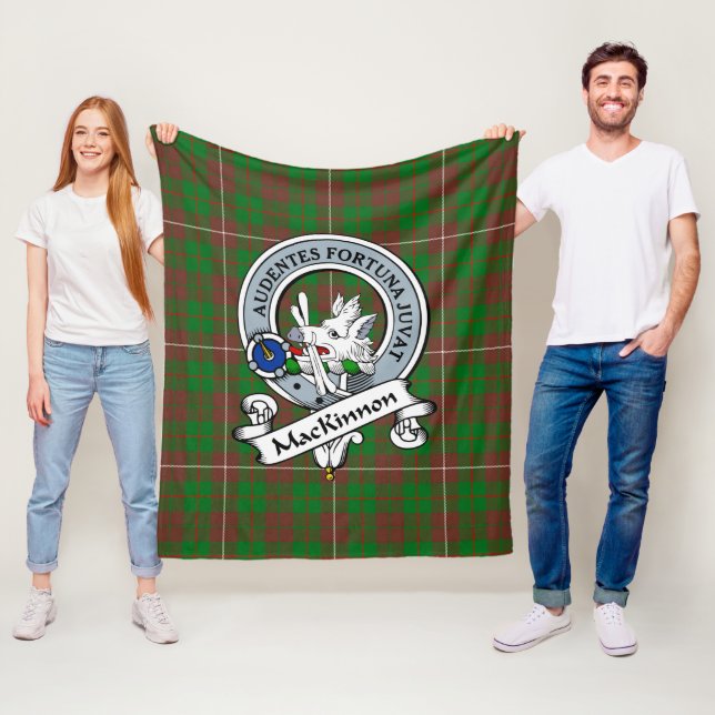 Couverture Polaire MacKinnon Chasse Moderne Clan Badge Tartan Plaid (En situation)