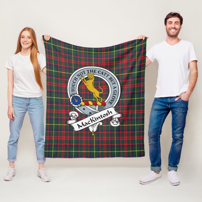 Couverture Polaire MacKintosh Chasse Moderne Clan Badge Tartan Plaid (En situation)