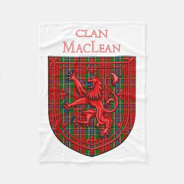 Couverture Polaire MacLean Tartan Scottish Plaid Lion Rampant (Devant)