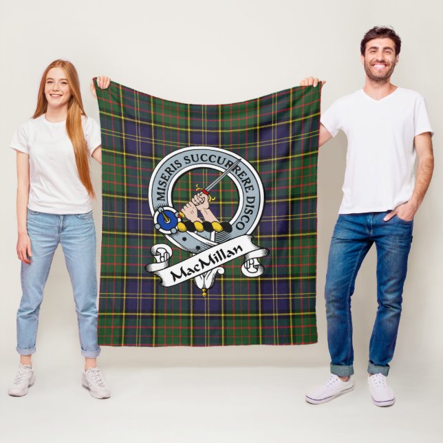 Couverture Polaire MacMillan Chasse Moderne Clan Badge Tartan Plaid (En situation)