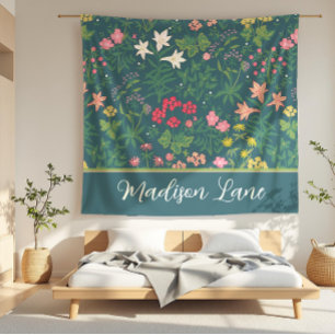 Couverture Polaire Madison Laine Bleu foncé Art Nouveau Floral Field