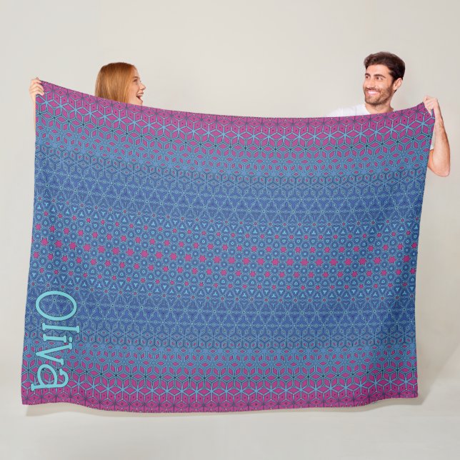 Couverture Polaire Magenta Star Metamorphic (En situation)