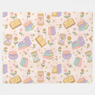 Couverture Polaire Magie livresque Fille Pastel Rose