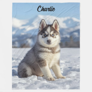 Couverture Polaire Magnifique Husky Personnalisé