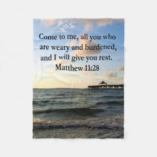COUVERTURE POLAIRE MAGNIFIQUE MATTHEW 11:28 SCRIPTURE VERSE