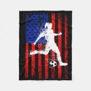 Couverture Polaire Maillot de foot drapeau américain Usa pour filles
