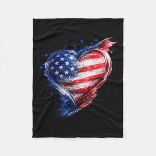 Couverture Polaire Maillot Usa Cœur Drapeau Américain Hommes Femmes U