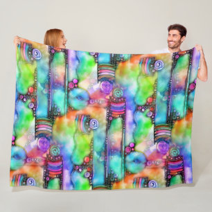 Couverture Polaire Main Numériquement Peint Motif sans couture 64