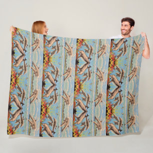 Couverture Polaire Main Painted by Number Dolphins
