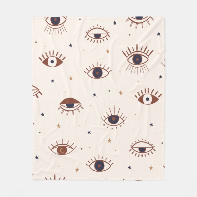 Couverture Polaire Main Tirée Yeux Mystique Motif sans Seamless. Evil (Devant)
