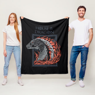 Couverture Polaire MAISON DU DRAGON | Profil de dragon en flammes