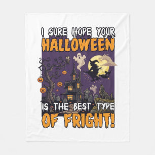 Couverture Polaire Maison hantée de terreur d'Halloween Sorcière Fant