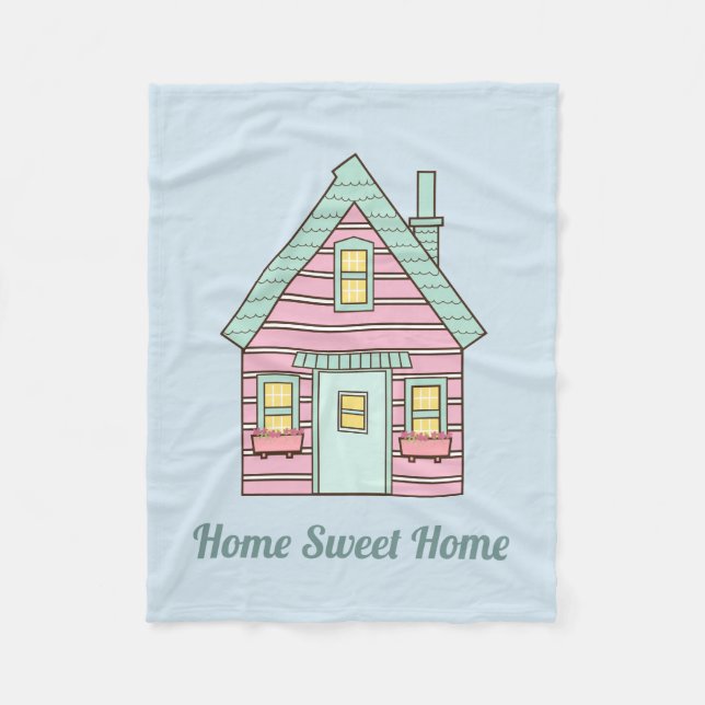 Couverture Polaire Maison Rose Cute Maison Maison Sweet Maison (Devant)