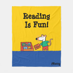 Couverture Polaire Maisy avec des livres de bibliothèque