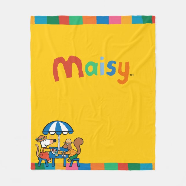 Couverture Polaire Maisy écrit des cartes postales sous le parapluie (Devant)
