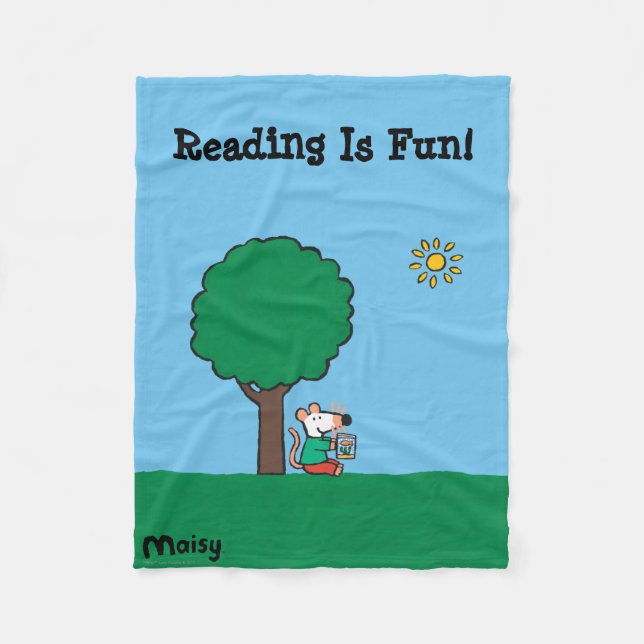 Couverture Polaire Maisy lit son livre de bibliothèque dehors (Devant)