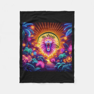 Couverture Polaire Majesté Le Lion Neon Jungle BLANKET