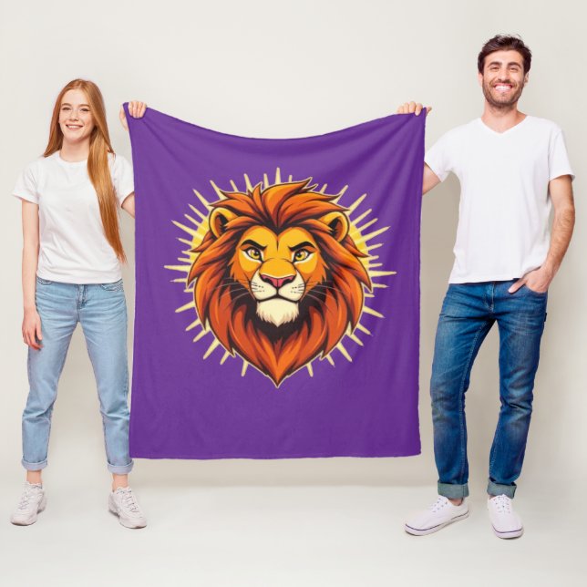 Couverture Polaire Majestic Lion – King of Power and Authority (En situation)