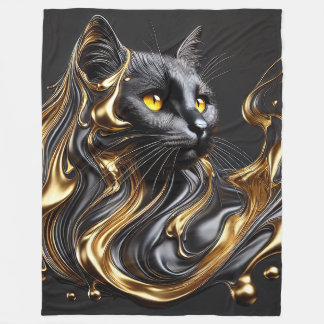 Couverture Polaire Majestic Molten Gold Cat Blanche polaire