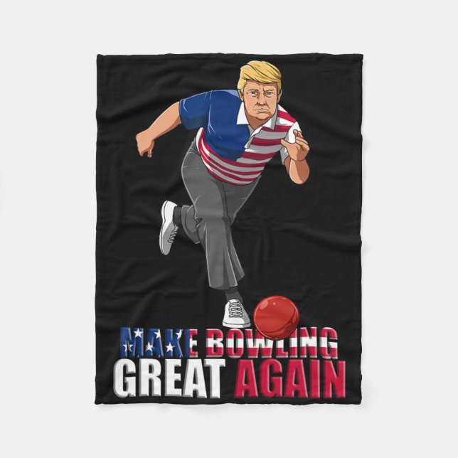 Couverture Polaire Make Bowling Great Again - Funny Trump Bowling Gif (Devant)