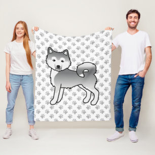 Couverture Polaire Malamute Esquimau Argenté Chien de Dessin Animé Mi