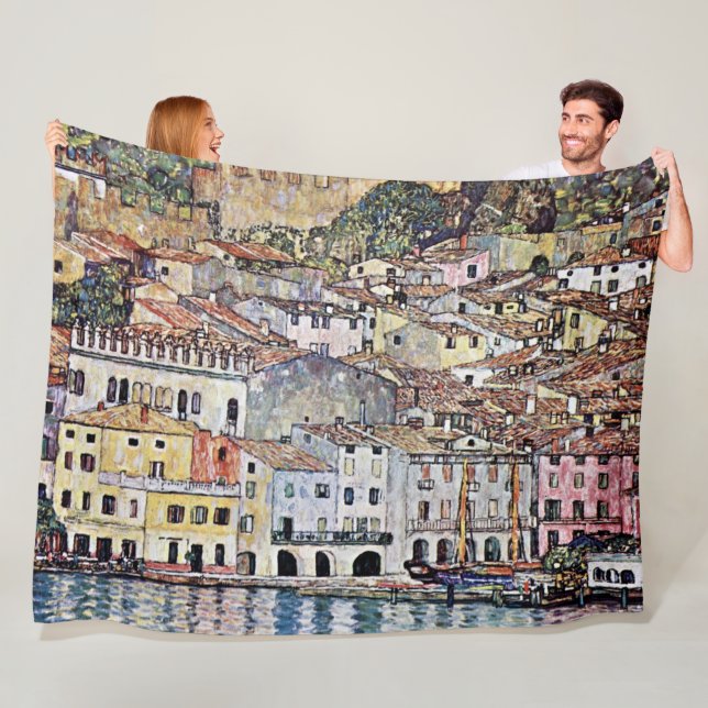 Couverture Polaire Malcesine au lac de Garde, Gustav Klimt (En situation)