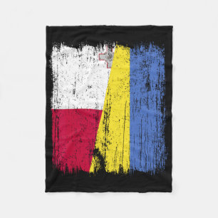 Couverture Polaire Malte Ukraine Drapeau en berne Patrimoine ukrainie