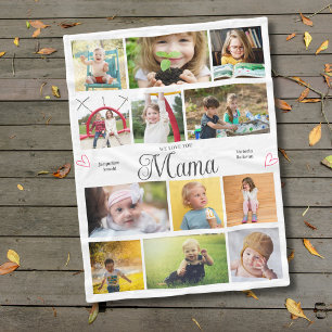 Couverture Polaire Mama We Love You Personalized Hearts