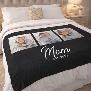 Couverture Polaire Maman a établi l'écriture élégante Script Black 3 