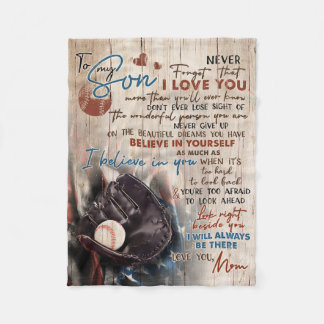 Couverture Polaire Maman À Mon Fils Je Serai Toujours Là Au Baseball