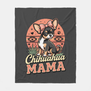 Couverture Polaire Maman Chihuahua Mignonne Noeud Papillon Mère Chien