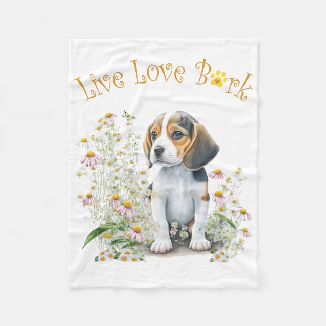 Couverture Polaire Maman de chien beagle (Devant)
