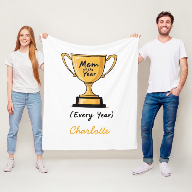 Couverture Polaire Maman de l'année | Fête des Mères Drôle & Mignonne (En situation)