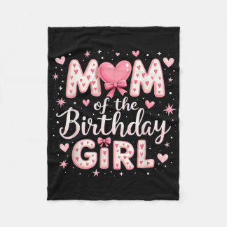Couverture Polaire Maman De L'Anniversaire Fille Coquette Bow Pink Fa