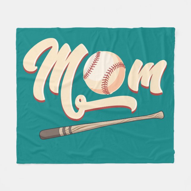 Couverture Polaire Maman du baseball (Devant (Horizontal))