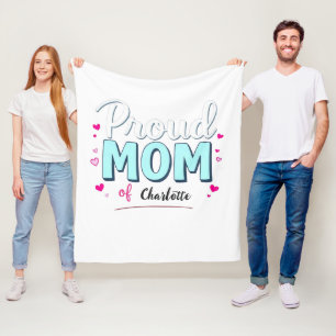 Couverture Polaire Maman fière de Fête des mères personnalisable