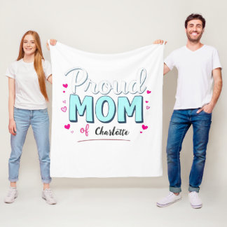 Couverture Polaire Maman fière de | Fête des mères personnalisable