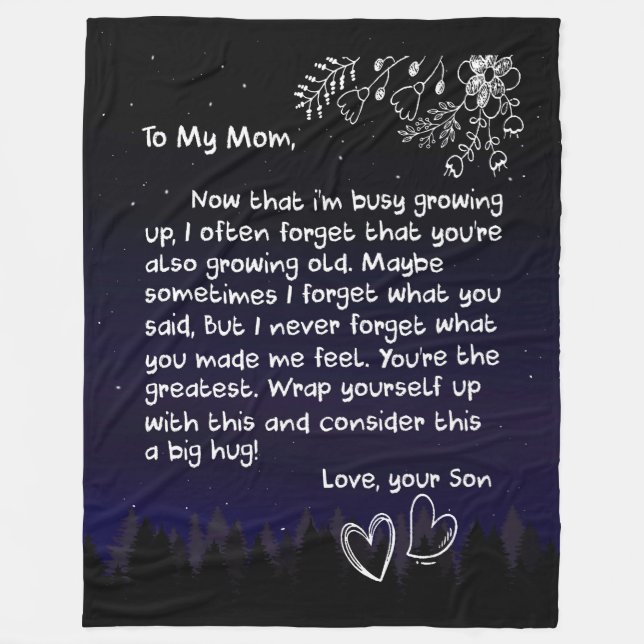 Couverture Polaire Maman Lovers | À Ma Mère Je T'Aime Beaucoup (Devant)