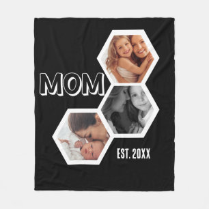 Couverture Polaire Maman noir et blanc établie Hexagone 3 photo