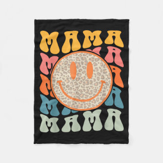 Couverture Polaire Maman rétro léopard visage groovy tendance nouvell