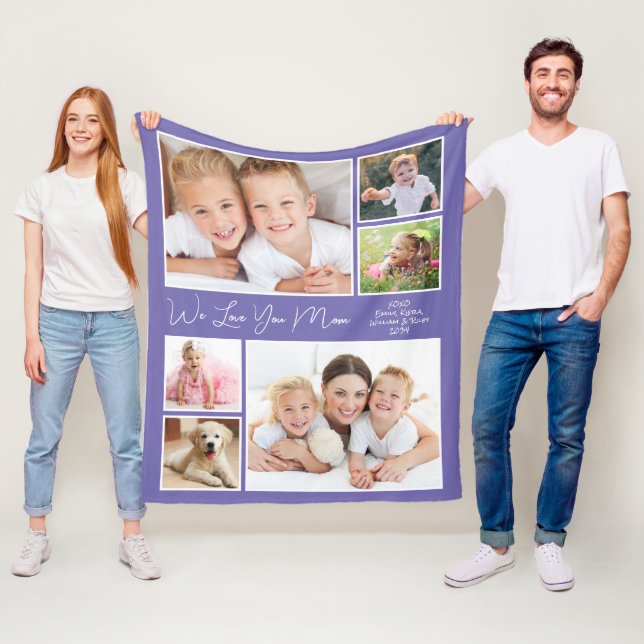 Couverture Polaire Maman t'aime Purple Photo (En situation)