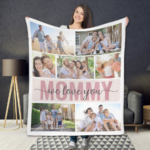 Couverture Polaire Maman We Love You Photo Collage Fête des mères