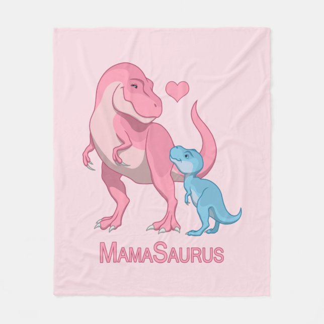Couverture Polaire MamaSaurus T-Rex et dinosaures de bébé (Devant)