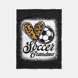 Couverture Polaire Mamie de football mignonne cœur léopard