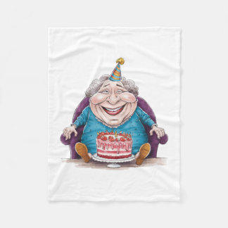 Couverture Polaire Mamie drôle Gâteau énorme & Cadeau en espèces